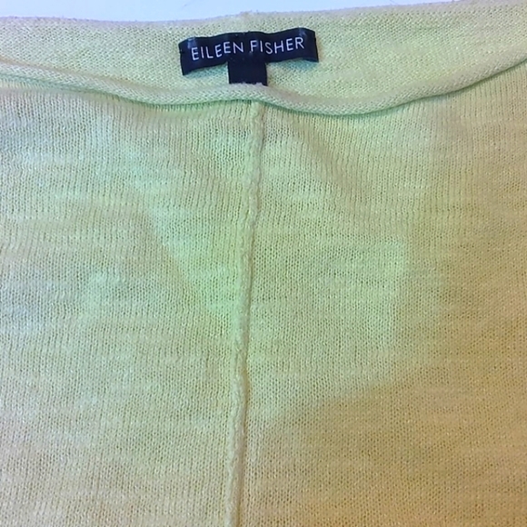 Eileen Fisher Women's Yellow Organic Linen/Cotton Blend Log Sleeve Crew Neck S - Picture 9 of 9